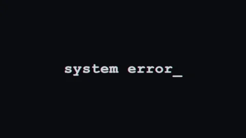 Terminal text system error with cursor underline on black screen Stock Footage 346934650