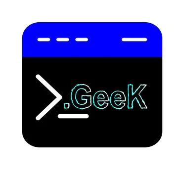 Terminal Window Icon with Geek Text and Command Prompt Symbol Stock Illustration