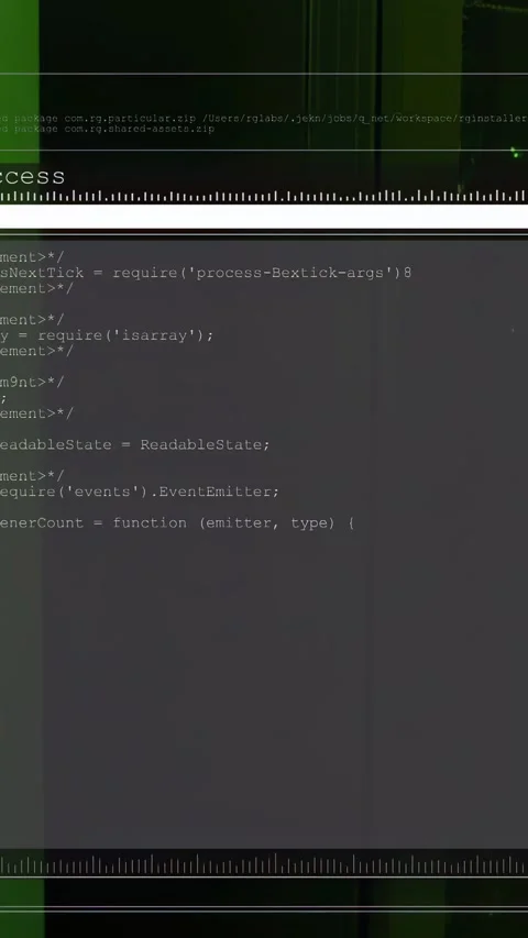 Terminal window scrolling code after output for debug, revealing module names Stock Footage 332985128