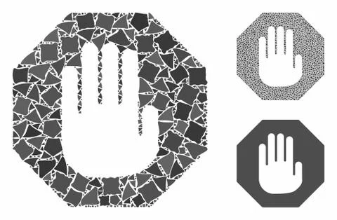 Terminate Mosaic Icon of Ragged Elements 스톡 일러스트