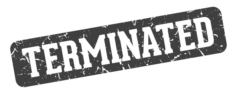 Terminated rectangular sign. terminated stamp Stock Illustration