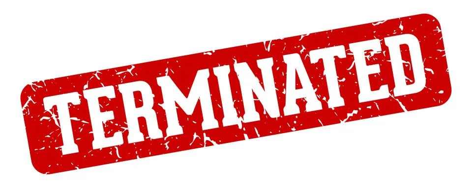 Terminated rectangular sign. terminated stamp Stock Illustration