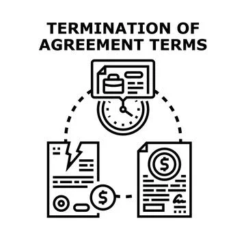 Terminating agreement terms concept vector illustrating business deal ending Stock Illustration