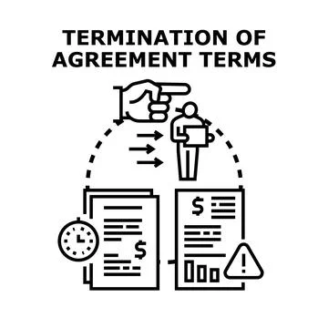 Terminating agreement terms concept vector illustrating business management Illustrazione stock