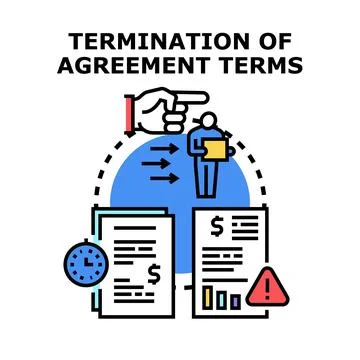 Terminating agreement terms concept vector illustrating business management Stock Illustration