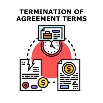Terminating agreement terms concept vector illustrating business deal ending Stock Illustration