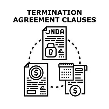Termination agreement clauses concept for document ending Stock Illustration