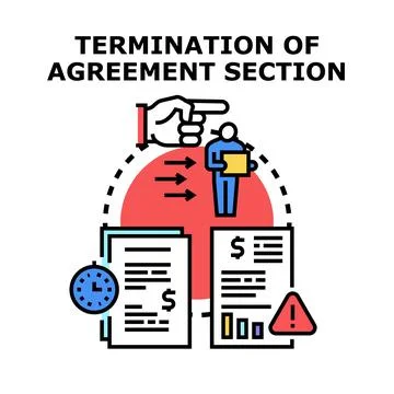 Termination of agreement section conceptual vector illustration Stock Illustration