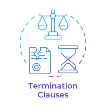 Termination clauses blue gradient concept icon Stock Illustration