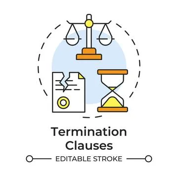 Termination clauses multi color concept icon Stock Illustration