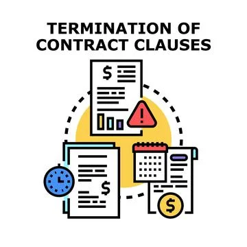 Termination of contract clauses as business concept Stock Illustration