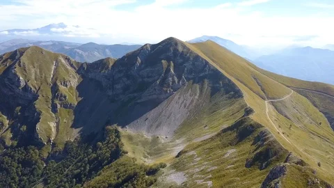 Terminillo mountain seen from a flying drone Stock Footage