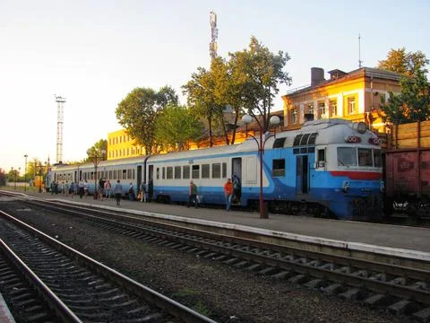 Terminus of the suburban train Stock Photos