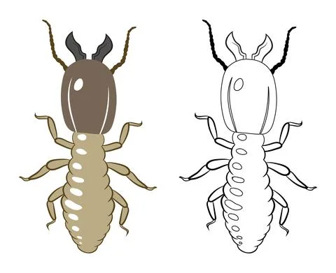 Termite 2d Vector Clipart. Insects Bugs Worms Pest and Flies Isolated. Stock Illustration