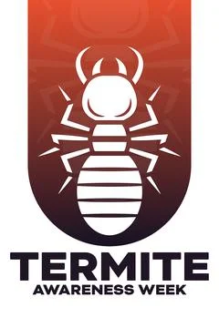 Termite Awareness Week. Vector illustration. Holiday poster. Illustrazione stock