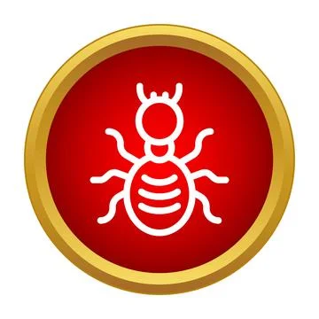 Termite bug icon indicating pest infestation alert Stock Illustration