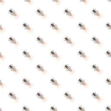 Termite flying insect seamless pattern for pest control Stock Illustration