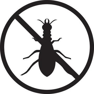 Termite Free icon, Termite Insect Prohibition Sign, Anti-termite red sign Stock Illustration