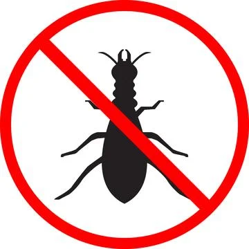 Termite Free icon, Termite Insect Prohibition Sign, Anti-termite red sign, .. Stock Illustration