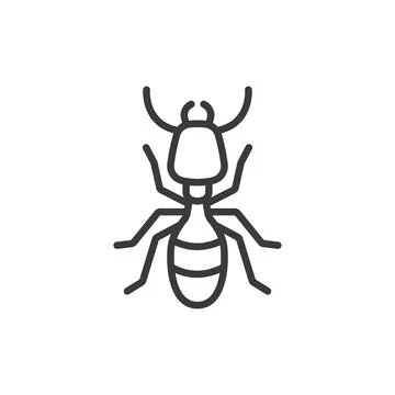 Termite, icon in line design. Termite, insect, colony, wood, damage, pest, wings Stock Illustration
