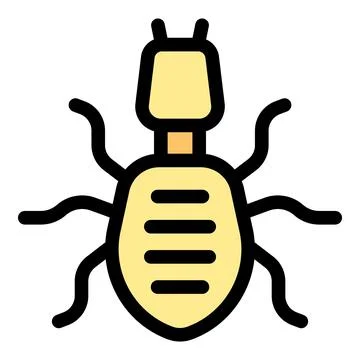 Termite icon. Outline termite vector icon color flat isolated Stock Illustration