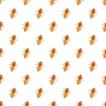 Termite insect pest problem vector seamless pattern Stock Illustration