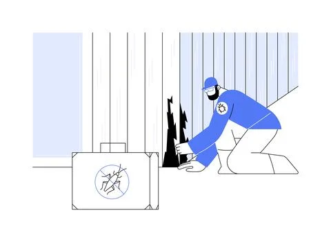 Termite inspection abstract concept vector illustration. Stock Illustration