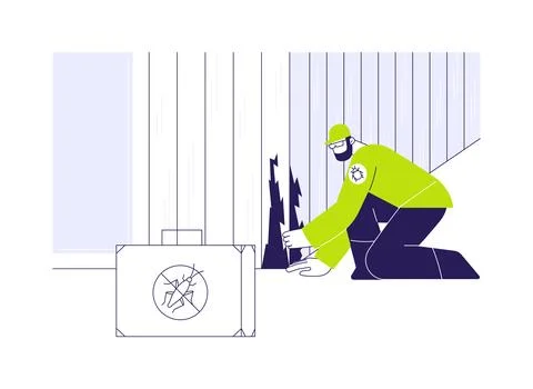 Termite inspection abstract concept vector illustration. Stock Illustration