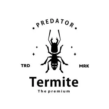 Termite logo vector outline silhouette Stock Illustration