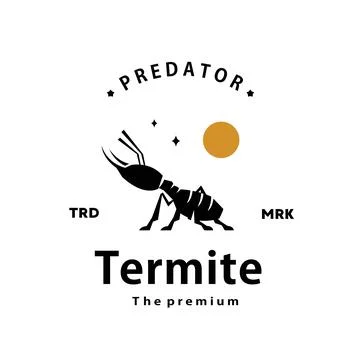 Termite logo vector outline silhouette art icon Stock Illustration