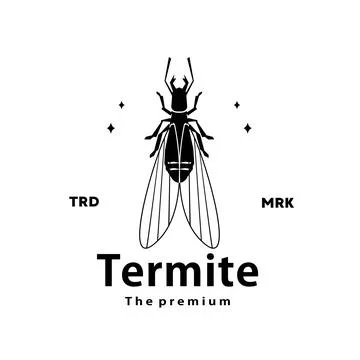 Termite logo vector outline silhouette art icon Stock Illustration