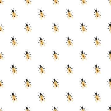 Termites forming a seamless pattern on white background イラスト素材