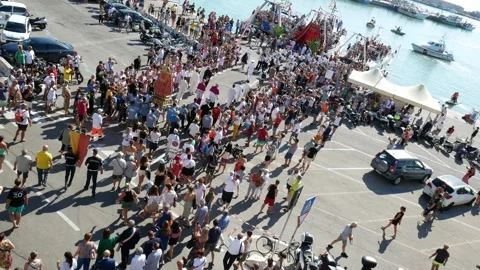 Termoli - Molise - August 3, 2023 - San Basso patron saint of the seafaring city Video stock 247469205