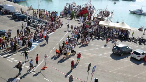Termoli - Molise - August 3, 2023 - San Basso patron saint of the seafaring city Video stock 247520989