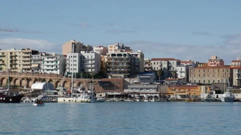 Termoli - Molise - Return to the port of a small boat Stock-Footage 150015597