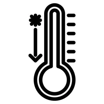 Termometer icon in line art. outline style. Isolated on white Background Stock Illustration