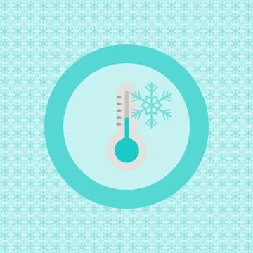 Termometer with snowflake flat icon Illustrazione stock