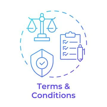 Terms and conditions blue gradient concept icon Stock Illustration