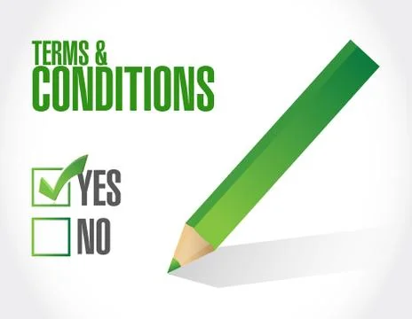 Terms and conditions check mark Ilustração Stock