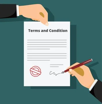 Terms And Conditions concept. Document paper, contract. Vector illustration Stock Illustration