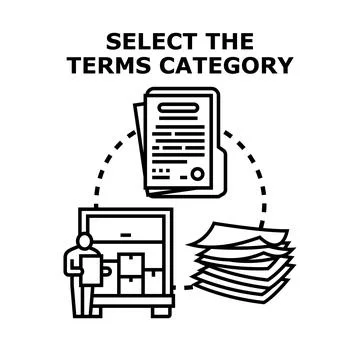 Terms category selection choosing concept illustration Stock Illustration