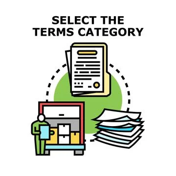 Terms category selection choosing concept illustration Stock Illustration
