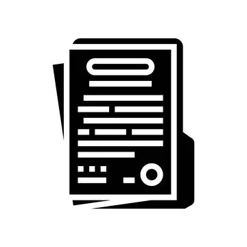 Terms condition paper document glyph icon vector illustration Illustrazione stock