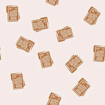 Terms condition paper document glyph seamless pattern Illustrazione stock