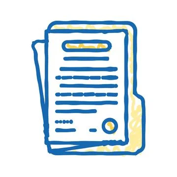 Terms condition paper document icon doodle illustration Illustrazione stock