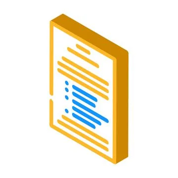 Terms condition paper document isometric icon vector illustration Illustrazione stock