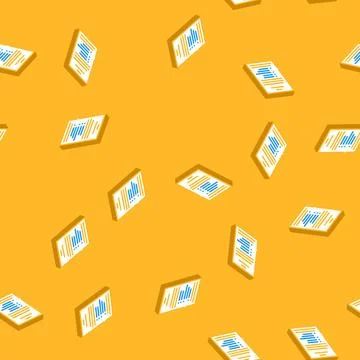 Terms condition paper document isometric icon seamless pattern Illustrazione stock