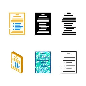 Terms condition types paper document color icon vector Stock Illustration