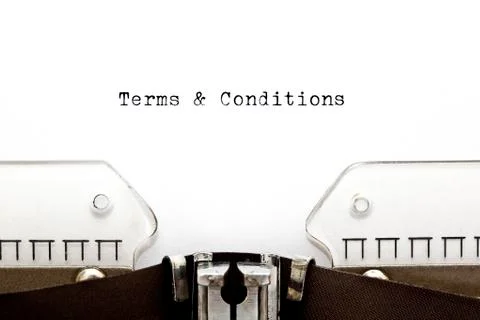 Terms &amp; conditions on typewriter Stock Photos