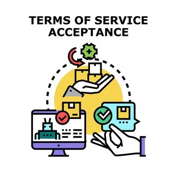 Terms of service acceptance process color icon Illustrazione stock